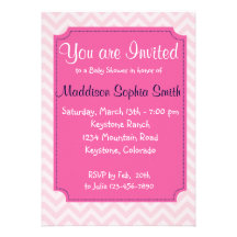 Invitaciones rosadas de moda de la fiesta de bienv anuncios personalizados