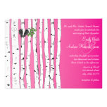 Invitaciones rosadas del boda del árbol de abedul  anuncios  