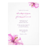 Invitaciones rosadas del boda del hibisco de la ac comunicado personalizado