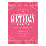 Invitaciones rosadas del cumpleaños de Paisley Invitacion Personal