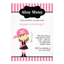 Invitaciones rosadas del cumpleaños del chica del  invitacion personalizada