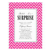 Invitaciones rosadas del fiesta de sorpresa para l anuncio
