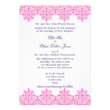 Invitaciones rosadas y anaranjadas de moda del bod invitación personalizada