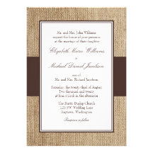Invitaciones rústicas formales del boda de Brown d Comunicados Personalizados