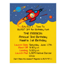 Invitaciones sabias del cumpleaños de la nave de R Comunicado Personalizado