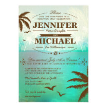 Invitaciones tropicales de la recepción nupcial de comunicado personal  