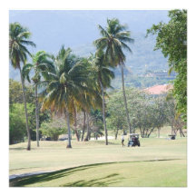 Invitaciones tropicales del campo de golf comunicados personalizados
