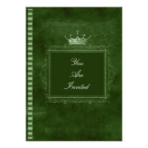Invitaciones verdes del boda de la corona comunicados personalizados