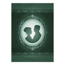 Invitaciones verdes irlandesas del boda del camafe invitación personalizada