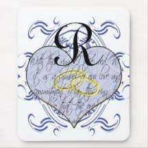 Invitaciones y regalos del boda del monograma alfombrilla de ratón
