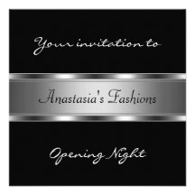 Invite a la plata negra de la noche de la inaugura anuncios personalizados
