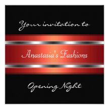 Invite a la plata roja negra de la noche de la ina invitacion personalizada