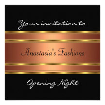 Invite al cobre negro del oro de la noche de la in anuncios  