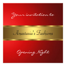 Invite al oro del rojo de la noche de la inaugurac comunicado