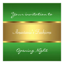Invite al oro verde de la noche de la inauguración anuncio