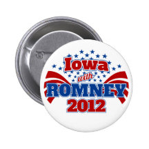 Iowa con Romney 2012 Pin