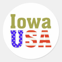 ¡Iowa los E.E.U.U.! Pegatina Redonda