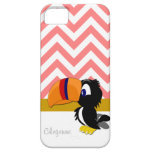 iPhone coralino 5 Barely There de Toucan Chevron iPhone 5 Cárcasa