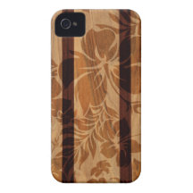 iPhone de madera de la tabla hawaiana de la playa  iPhone 4 Funda