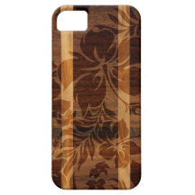 iPhone de madera de la tabla hawaiana de la playa  iPhone 5 Case-Mate Fundas