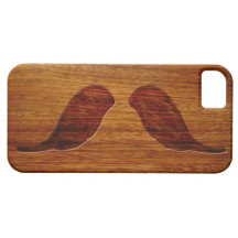 iPhone de madera divertido del bigote 5 casos iPhone 5 Case-Mate Protector
