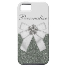 iPhone de plata del brillo y de la flor iPhone 5 Case-Mate Funda