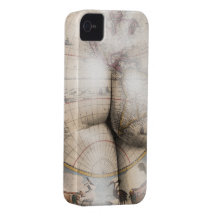 Iphone divertido del arte del tatuaje del mapa 4 c Case-Mate iPhone 4 cárcasa