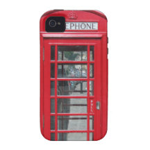 iPhone duro: Foto roja clásica de la cabina de tel iPhone 4 Carcasa