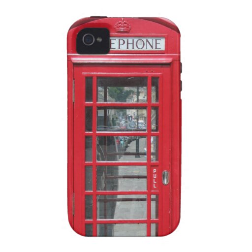 iPhone duro: Foto roja clásica de la cabina de tel iPhone 4 Carcasa