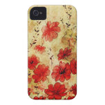 iPhone floral 4 del Grunge rojo iPhone 4 Case-Mate Carcasa