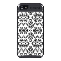 iPhone negro y blanco 5 Skinitcase del damasco iPhone 5 Cárcasas