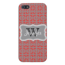 iPhone personalizado de moda rojo y gris 5 de la a iPhone 5 Funda