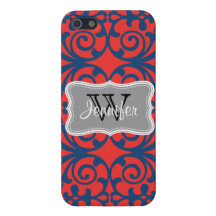 iPhone personalizado de moda rojo y gris 5 de la a iPhone 5 Fundas