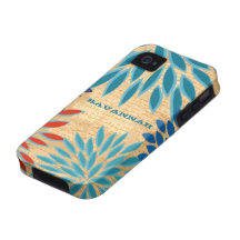 iPhone personalizado flor de madera impreso de Sta Vibe iPhone 4 Carcasas