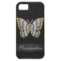 iPhone personalizado negro 5 de la mariposa del di iPhone 5 Protector