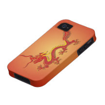 iPhone rojo chino 4/4S de la casamata del dragón d Case-Mate iPhone 4 Carcasas
