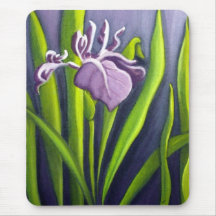Iris de la púrpura del arte tapete de raton