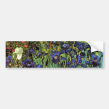 Iris de Van Gogh, arte del impresionismo del poste Pegatina De Parachoque