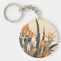 Iris japonés del vintage llaveros