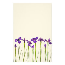 Iris púrpuras - plantilla modificada para requisit papelería personalizada