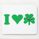 Irlandés afortunado del amor del trébol del corazó tapetes de raton