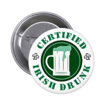Irlandés certificado bebido pin