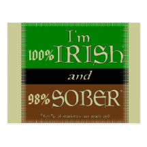 Irlandés del 100%, el 98% sobrio postal