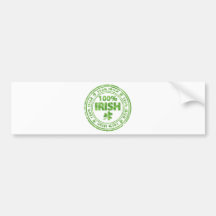 Irlandés del 100% pegatina de parachoque