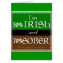 Irlandés del 50%, el 70% sobrio tarjeta