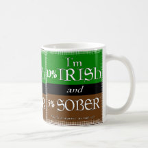 Irlandés y sobrio derechos tazas