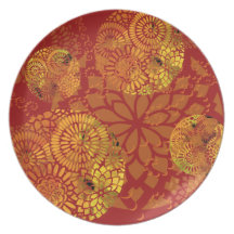 Irradie la placa de las mandalas - Borgoña Plato Para Fiesta