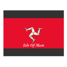 Isla de la postal de la bandera del hombre