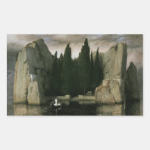 Isla de los muertos, tercera versión de Arnold Boc Rectangular Pegatinas