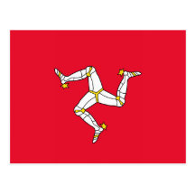 Isla del hombre - bandera de la Isla de Man Tarjeta Postal